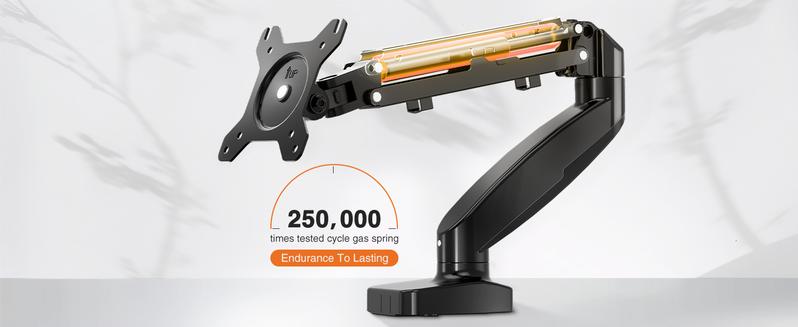 Furnest Computer Ac Monitor Stand - Adjustable Desk Mount Arm for Support 15 to 27 Inch and 4.4 to 15.4lbs Screen, Gas Spring Computer Monitor Holder with Clamp and Grommet Base, VESA Bracket 75 and 100