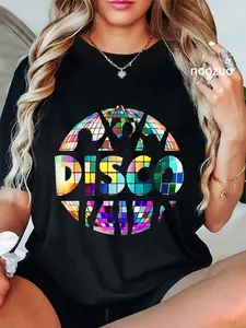 100% Cotton Disco Funny 70s Vintage Theme Dancing 70's Women T-Shirt