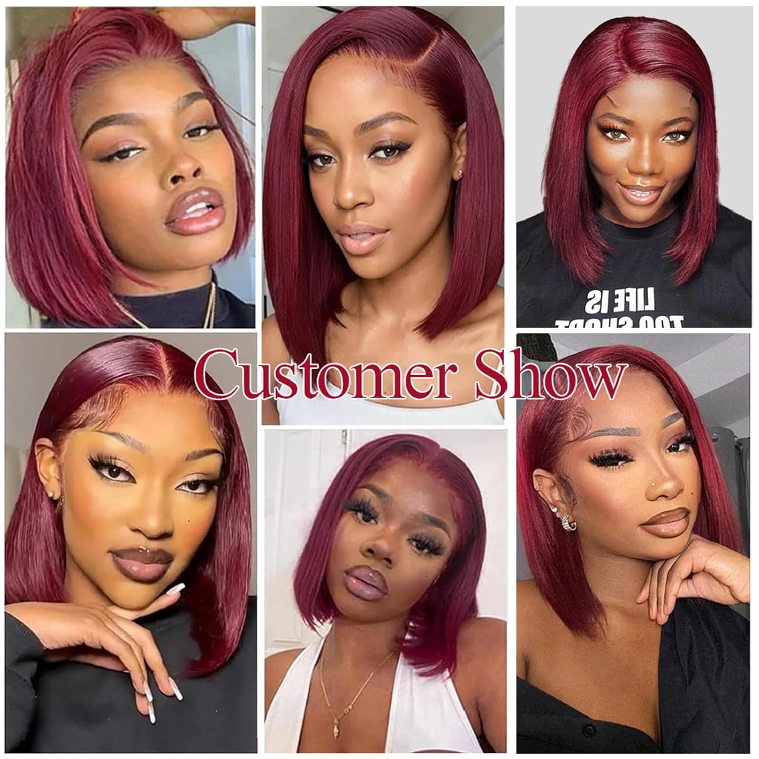 Human HaIr Wigs 13x4 Lace Front Wigs for Black Women 99j Burgundy Bob Wig  Straight Burgundy Human Hair Pre Plucked 180% Density Transpaent Lace Frontal Wig 99j Short Bob 10 inch
