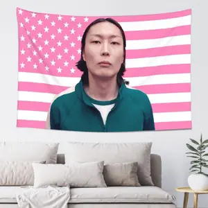 Tapestry Decor Nam-gyu Pink American Flag Funny Decorative Banner For College Dormitory Room Decoration Garden Yard 40IN*60IN Tapestry