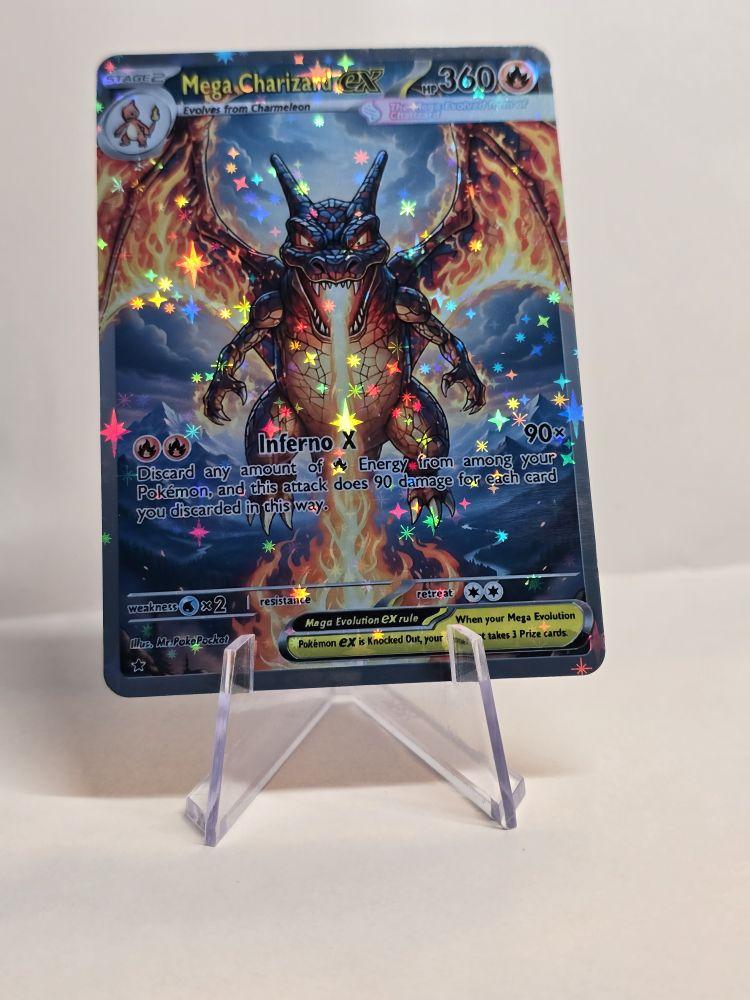 Custom Pokmon Card Art - Mega Charizard EX - Handmade Collectible Proxy -  Unique Mega Design - Star Holographic Finish - TikTok Shop