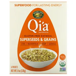 Nature's Path Qi'a Superfood, Gluten Free Oatmeal, Superseeds & Grains, 6 Packets, 38 g Each