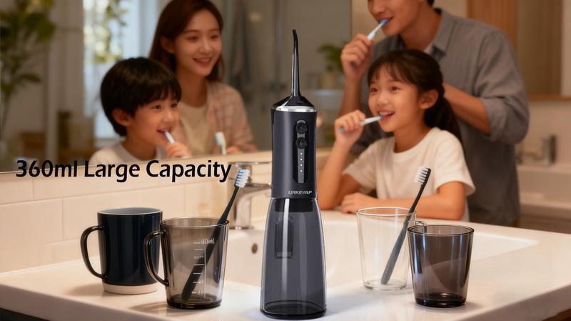 LINKEVAP 360ML Water Flosser for Teeth – Cordless Oral Irrigator with 4 Modes & 4 Tips, IPX7 Waterproof, Quiet Design, Portable Teeth Cleaner for Home & Travel