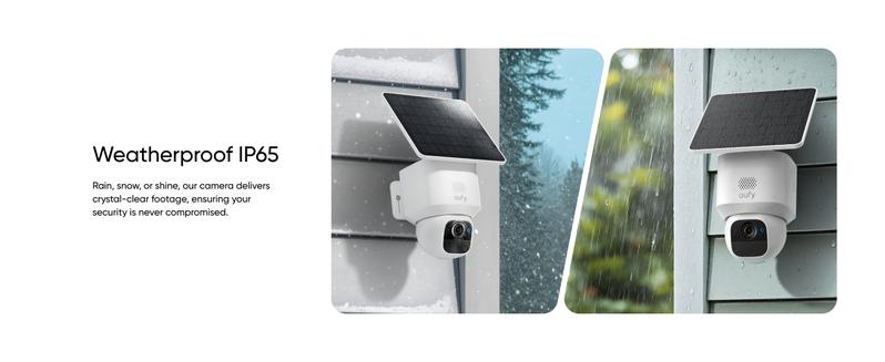 eufy Security SoloCam S340 360° Pan & Tilt Solar Security Camera 2.4 GHz Wi-Fi No Monthly Fee HomeBase S380 Compatible - Ai Auto Lock And Tracking