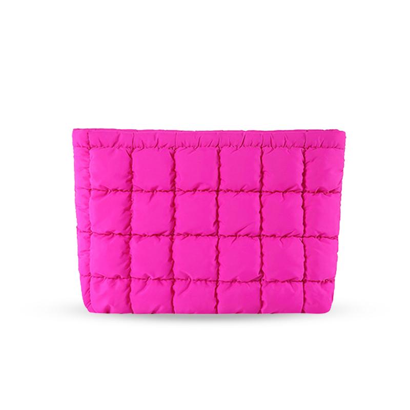 Solid color quilted design clutch bag, large capacity zipper travel storage bag, women's portable travel storage bag, back to school season, suitable for daily commuting and travel, school portable bag Solid color quilted design clutch bag, large capacity zipper travel storage bag, women's portable travel storage bag, back to school season, suitable for daily commuting and travel, school portable bag