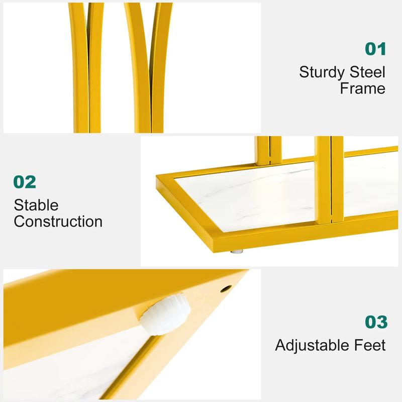Entryway Table, Console Table with Faux Marble Top, Entrance Desk