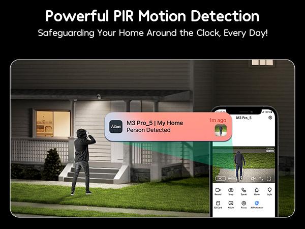 Winees Smart Cameras Security for Home/ Pets , Wired 2K Wi-Fi Camera for Indoor/Outdoor, AI Alarm Detection, Color Night Vision, 2-Way Audio, 2.4G, Outside