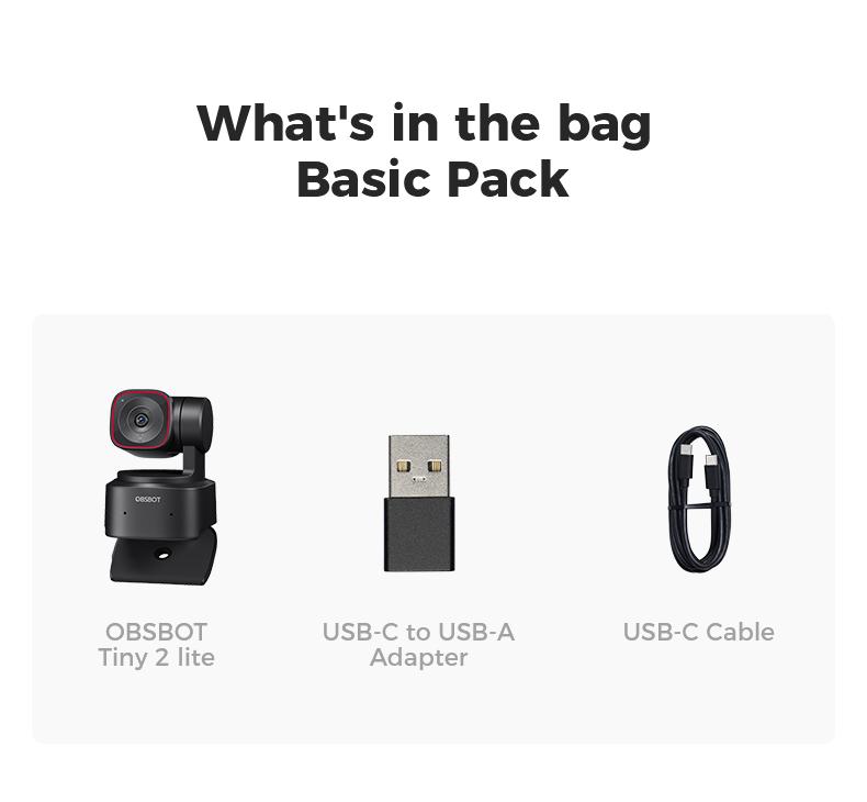 OBSBOT Tiny 2 Lite - Webcam 4K VoiceControl PTZ, Al Tracking Multi-mode & AutoFocus, Web Camera with 1/2" Sensor, GestureControl, 60 FPS, HDR Light Correction, Webcamfor PC, Streaming, Conference wyzewirelesscamera videogames
