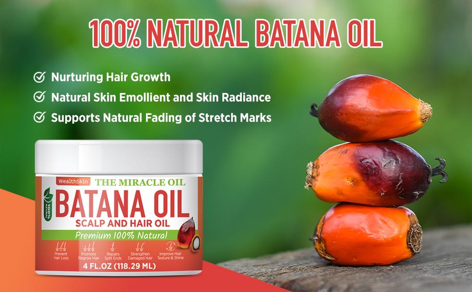Batana Oil From Honduras Repairs Damaged Hair, Dr. Sebi Reduces Hair Loss, And Nourishes Scalp. 100% Pure, Ideal As Hair Mask Or Scalp Oil, 4oz