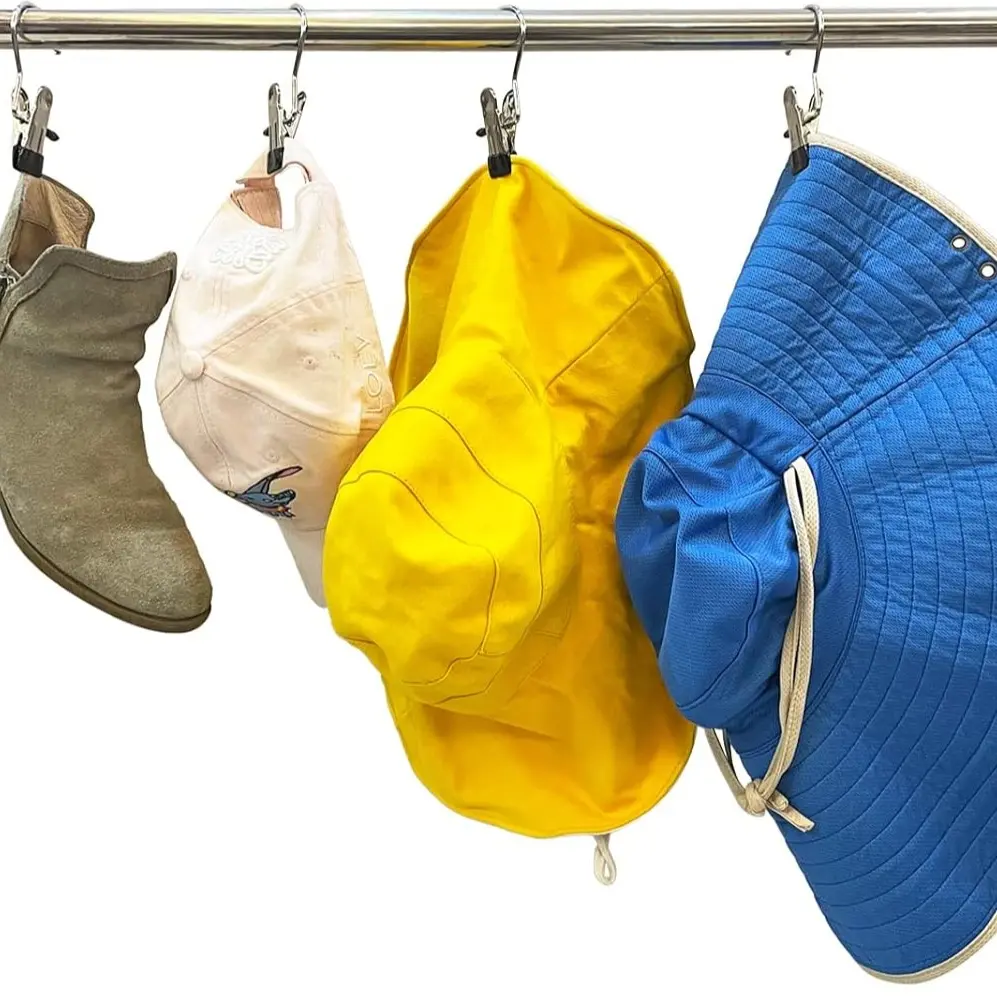 Stainless Steel Boot Hangers (20 Pack) with 360° Rotating Hooks, Durable Waterproof Rust-Resistant Clips for Closet Organization, Home & Travel Use (Laundry Towels, Pants, Hats, Socks, Gloves)