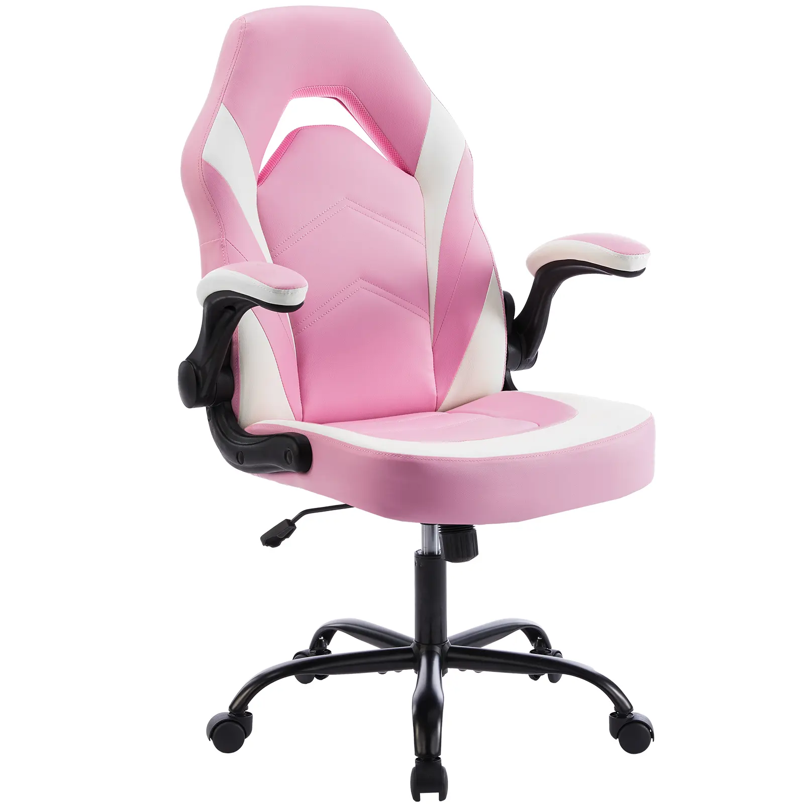 Gaming Chair with Flip-Up Armrests,High Back PU Leather Office Chair, Adjustable Swivel Computer Chair for Gaming, Work & Home Office