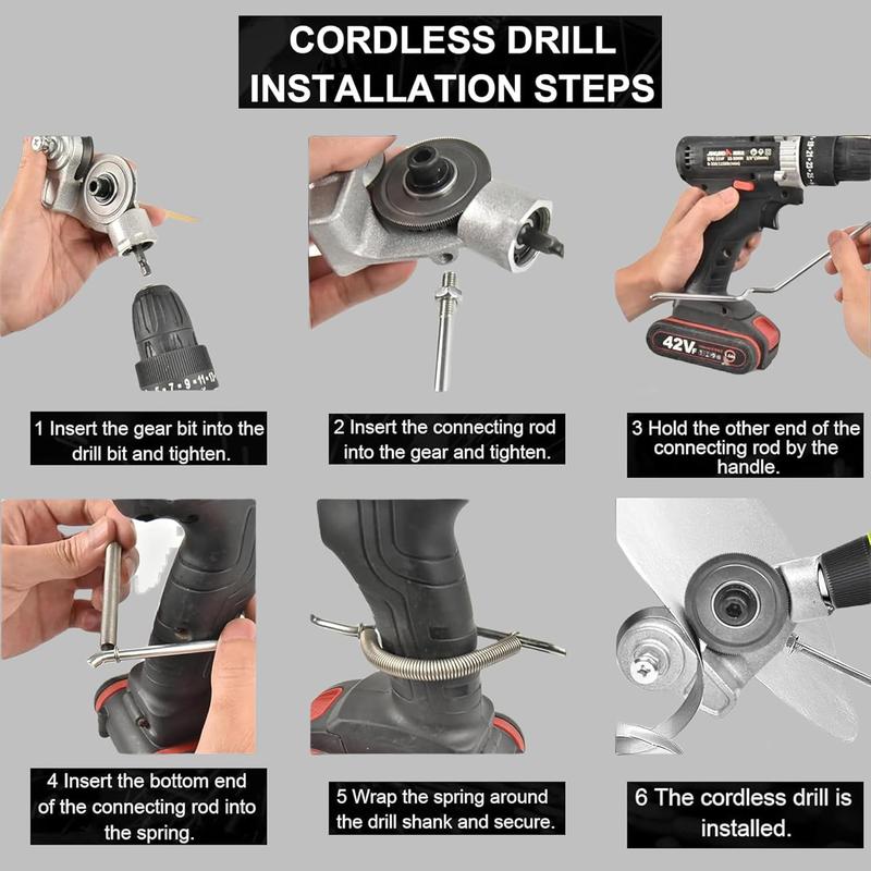 VAYWET Upgraded Sheet Metal Cutter Drill Attachment, For 12V Machine Electric Adapter (exclude) Shears Nibbler Drill Cutter Tools Portable Shearing Drill Bit Metal DIY Precision Fast for Cutting Thin Iron Thin White Sheet Steel Tile Aluminum Copper plate