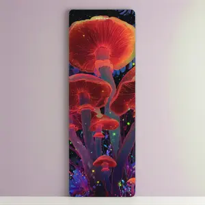 Mushy Mat Psychedelic Red Mushrooms Rubber Yoga Mat — Non-Slip Studio Mat