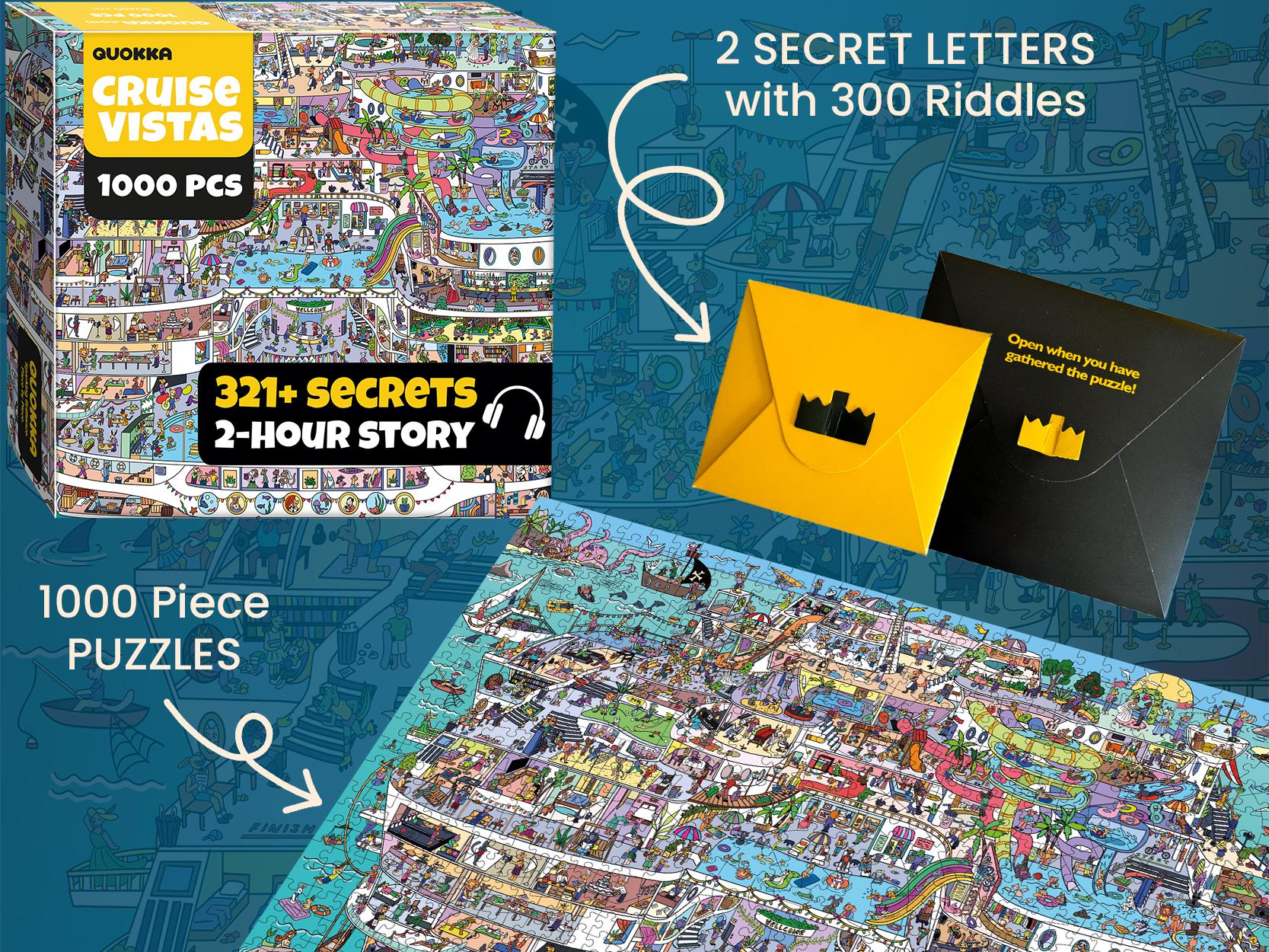 QUOKKA 1000 Piece Jigsaw Puzzle for Adults Cruise Vistas with Extra Fun Challenges QUOKKA 1000 Piece Jigsaw Puzzle for Adults Cruise Vistas with Extra Fun Challenges