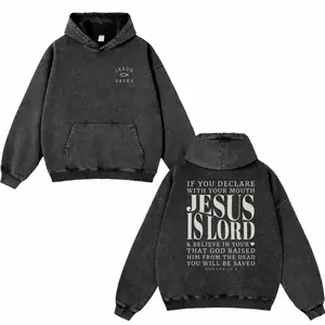 Jesus Is Lord Washed Hoodie, Christian Apparel, Oversized Menswear And Women Menswear Tops, Gym Pump Cover, Hip Hop Y2K Graphic Apparel, Bibble Gifts