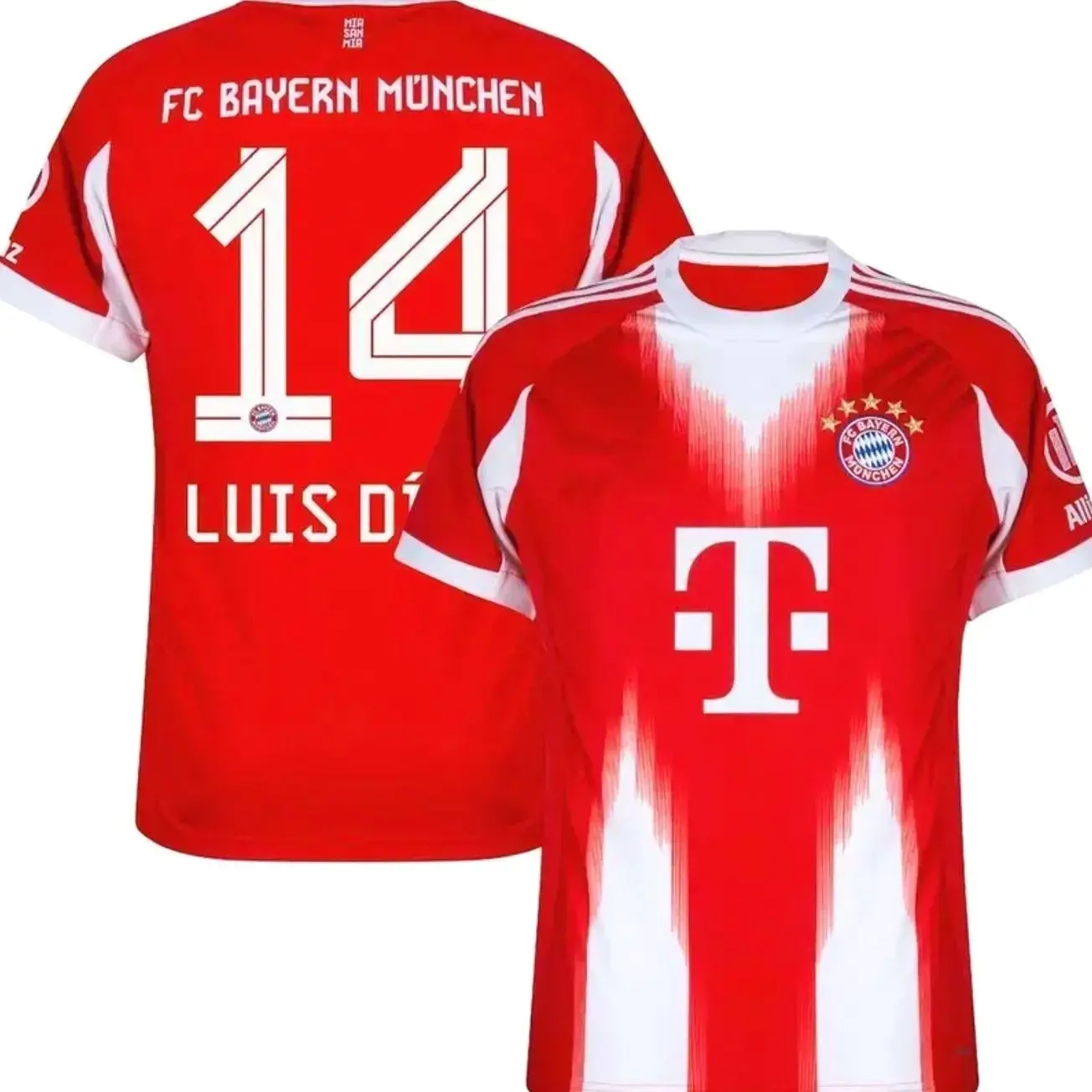 Bayern Munich #14 Luis Home/Away Jersey 2025/26 – Unisex Red Bundesliga Replica Soccer Shirt, Football Fan Match Day Top RL