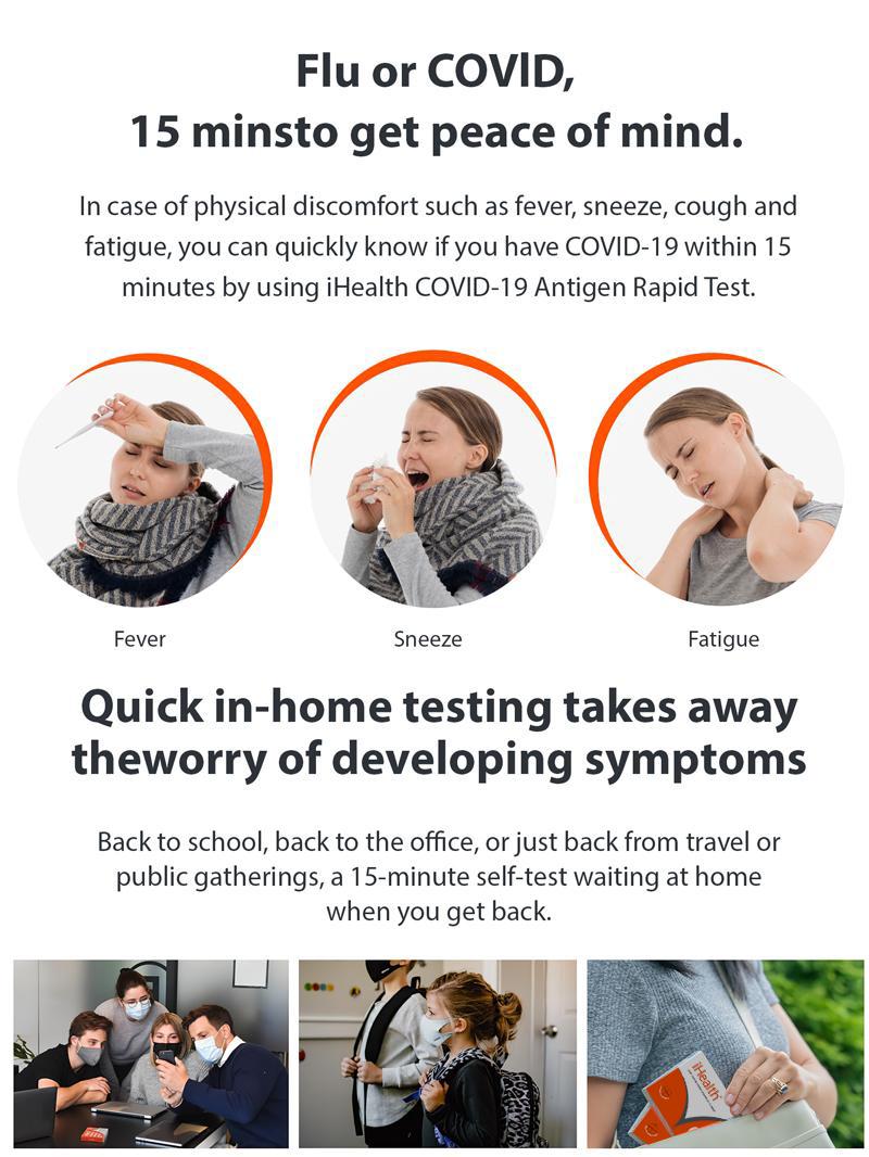 iHealth COVID-19 Antigen Rapid Test, 1 Pack, 2 Tests Total, FDA EUA Authorized OTC at-Home Self Test, Results in 15 Minutes with Non-invasive Nasal Swab, Easy to Use & No Discomfort iHealth COVID-19 Antigen Rapid Test, 1 Pack, 2 Tests Total, FDA EUA Authorized OTC at-Home Self Test, Results in 15 Minutes with Non-invasive Nasal Swab, Easy to Use & No Discomfort