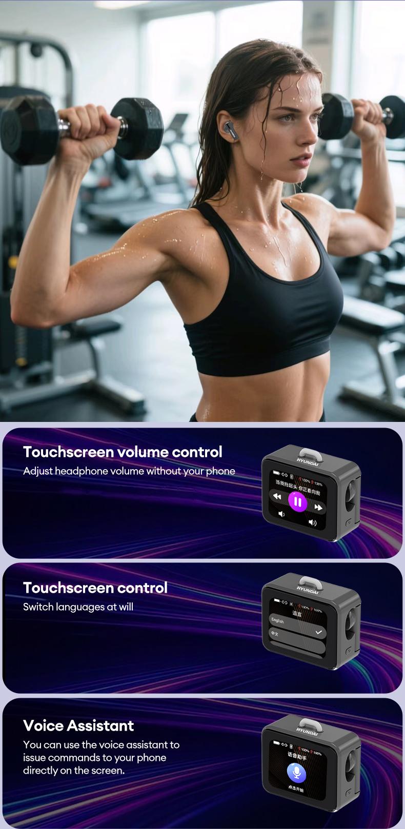 HYUNDAI C19 Multifunctional In-Ear Wireless Headphones with Bible Prayer App, Bluetooth 6.0, LED Smart Screen, Find Earbuds Anti-Loss Function, Hi-Fi Sound, Audio Earbuds for Music, Prayer & Calls, Ideal Gift for Men & Women, Compatible with Android & iOS