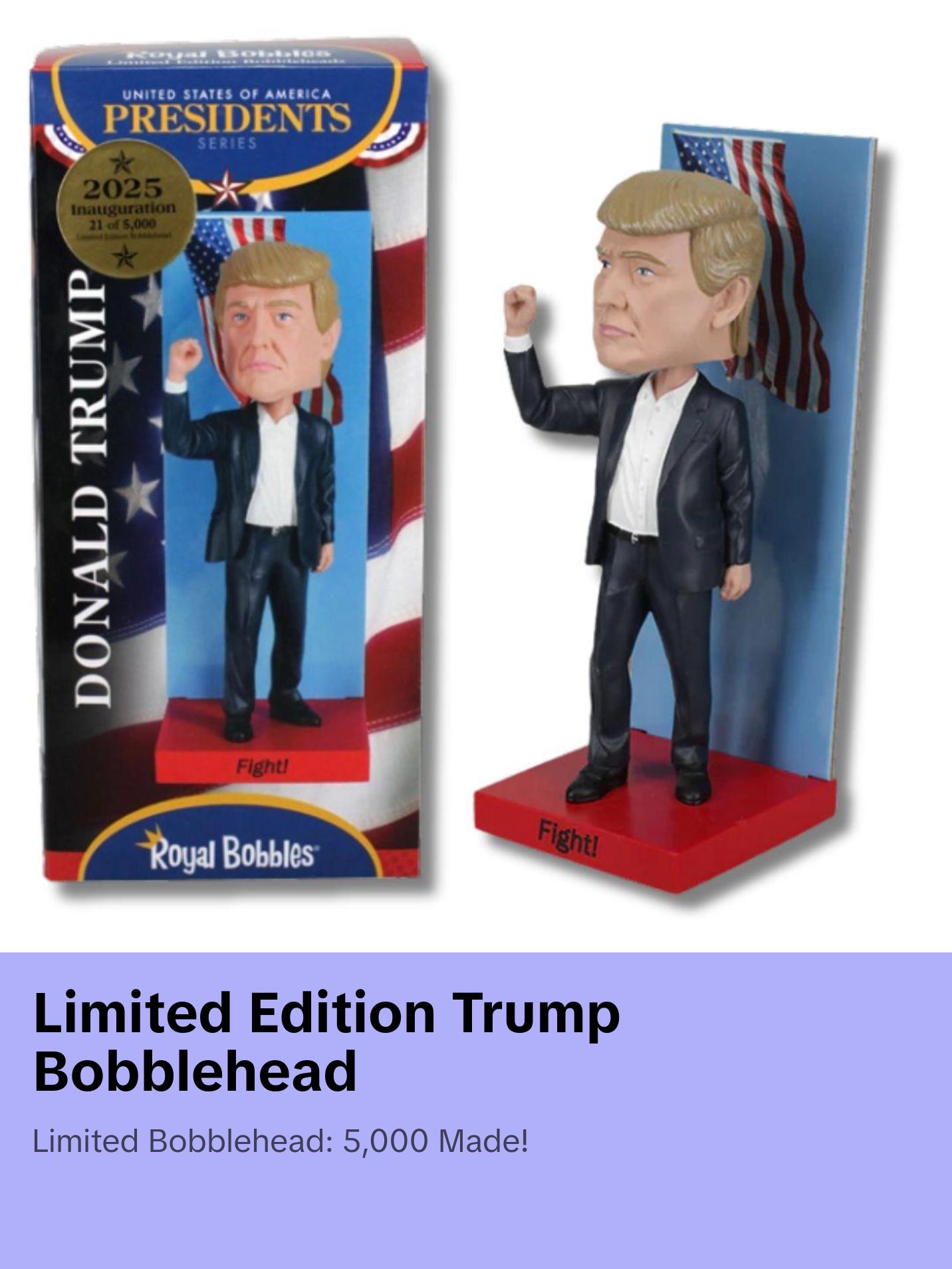 Limited Edition 2025 Inauguration Donald Trump Bobblehead (Numbered)