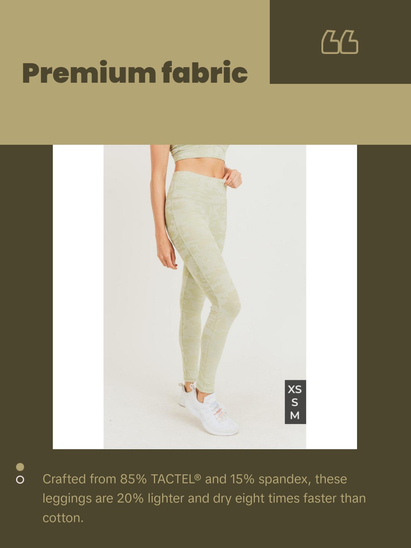 Textured Camo Jacquard High Waist Leggings | Sage