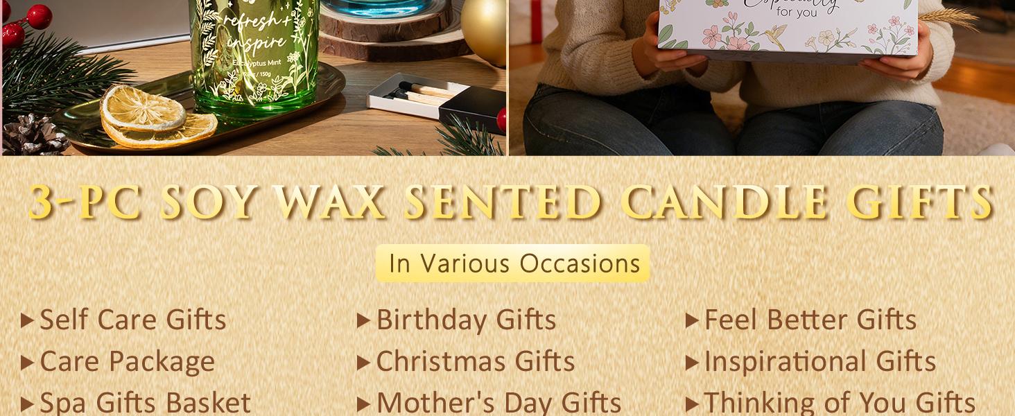 Mayicivo 3-Pack Soy Scented Candles, Home Fragrance Votive Candles, Festive Holiday Gifts for Women (Christmas, Birthday Presents for Mom, Friends) Mayicivo 3-Pack Soy Scented Candles, Home Fragrance Votive Candles, Festive Holiday Gifts for Women (Christmas, Birthday Presents for Mom, Friends)
