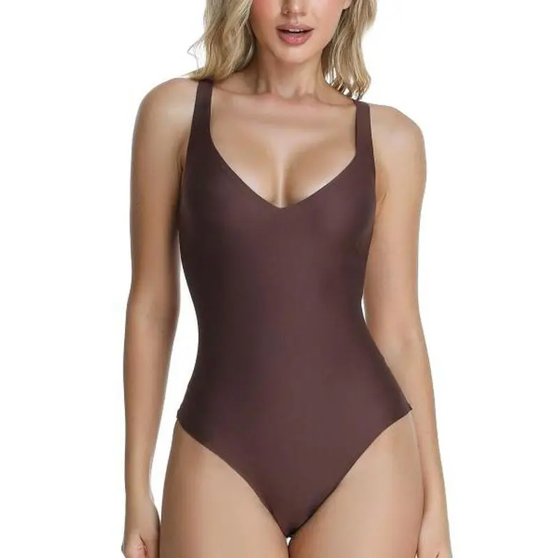 Women's Plunge Thong Spandex Shapewear - Lightweight Smoothing Layer for Bodycon Dresses, Office Blouses, and Date Night Outfits