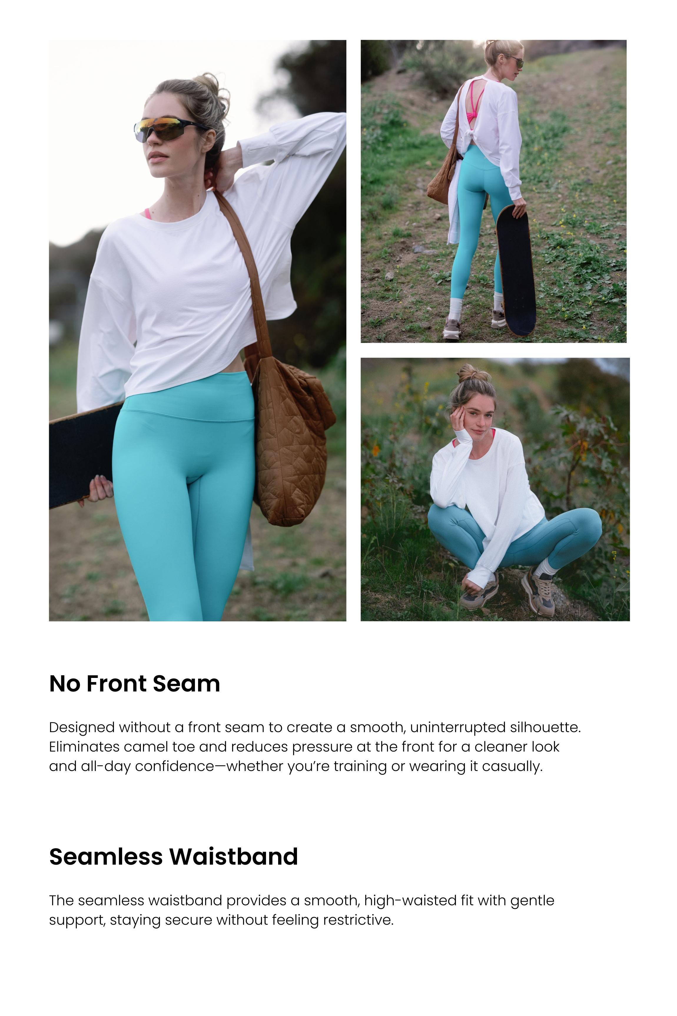 Colorfulkoala Dreamlux No Front Seam Leggings for Women, High Waisted Buttery Soft Yoga Pants 25/28" Inseam