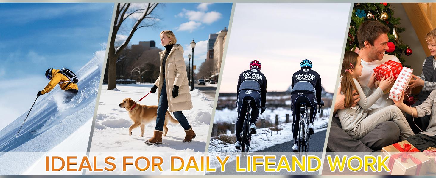 Viyawise Winter Waterproof Ski Snow Warm Gloves for Women Men, Windproof Cold Weather Thermal with Touchscreen Fingers, for Running Driving Cycling Hiking Biking Outdoor Sports Daily Work