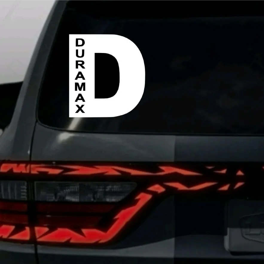 Duramax D style We  decal, Vinyl Window Decal - Universal Car Sticker for Vehicle Windows, Boats, RVs, Office Desks & Laptops - Stylish Car Merch & Car Accessories