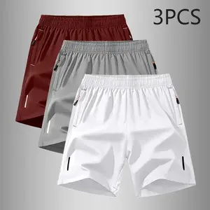 Men’s summer casual athletic shorts set made from breathable quick-dry polyester fabric, featuring a drawstring waist and zippered pockets, suitable for everyday wear, fitness, hiking, and outdoor running. Men's sport gym workout sale outfit lightweight