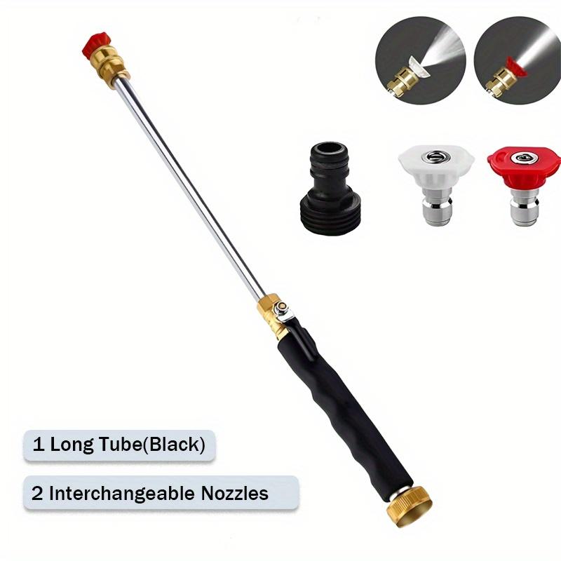 Jet Nozzle PowerWasher for Garden Hose, Includes 2 High-Pressure Nozzles and Quick Connectors Tools1 Heavy-duty metal high-pressure cleaning wand with universal connector, multi-purpose sprayer suitable for car, garden, and patio cleaning
