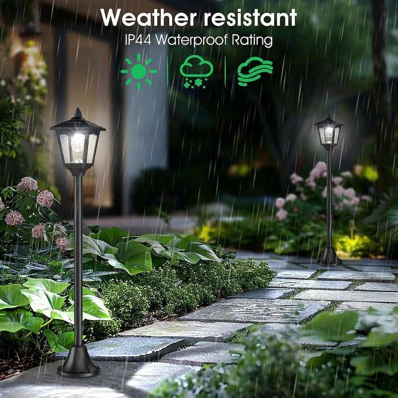 Sunface Outdoor Solar Lamp Post Lights 40-inch LED Waterproof Auto-On Dusk to Dawn for Garden Easy Install Energy Saving IP65 Durable