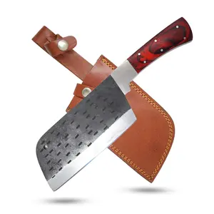 Wild Turkey Handmade Kitchen Cleaver Knife 7-inch High Carbon Steel Chopper for Meat, Bones, Vegetables