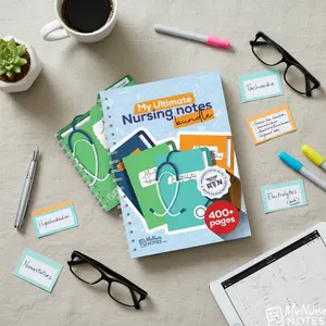 Nursing School RN Handwritten Notes Bundle - 400+ Page Concise Comprehensive Notebook Set, Designed for Nursing Student Exam Success
