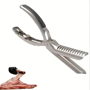 Stainless steel pork and beef rib membrane remover, barbecue rib removal tool and pre-treatment equipment. Ergonomic design for easy handling, suitable for effortless processing of barbecue ribs, widely applicable and easy to clean.