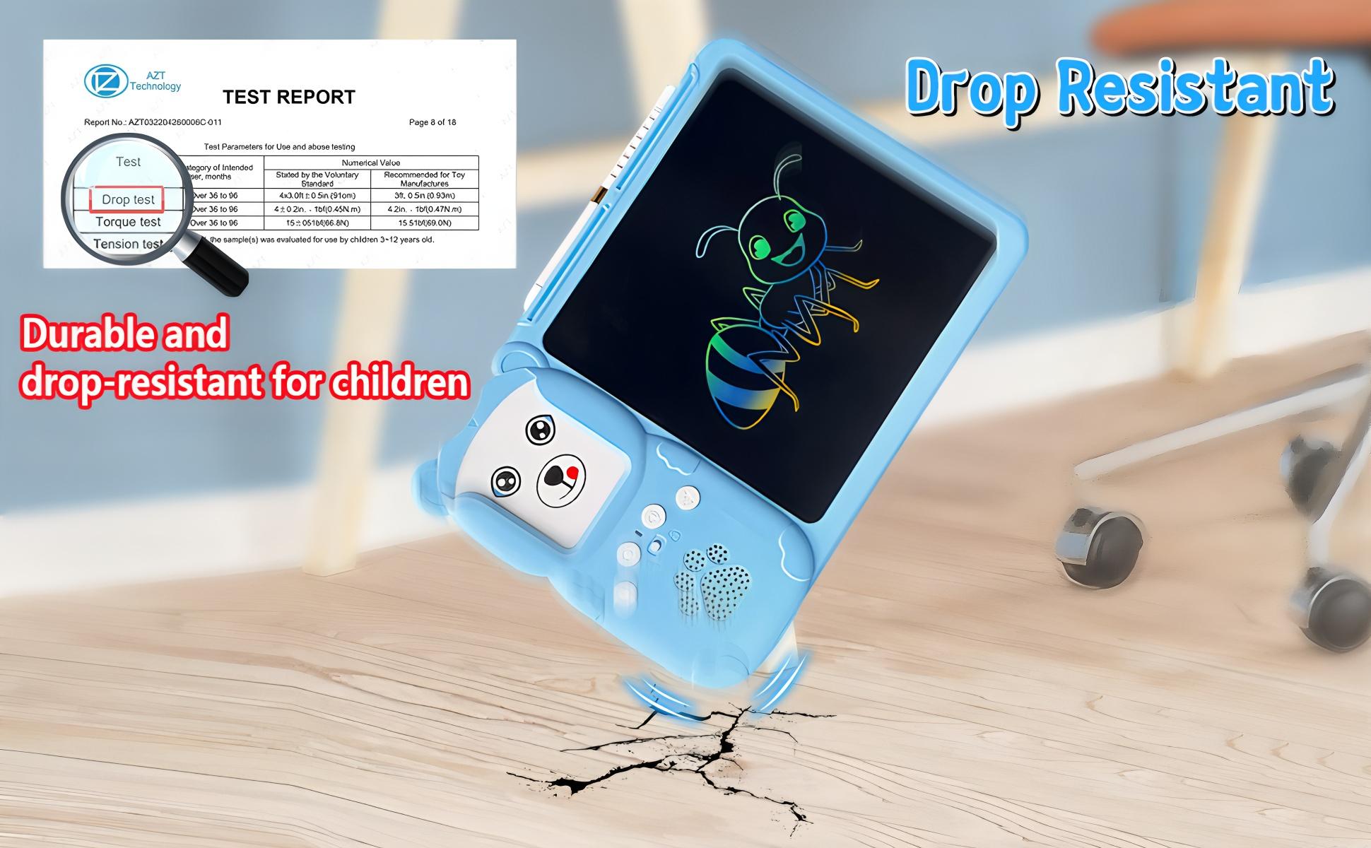 KIDGENIUS 3-in-1 LCD Writing Tablet with Quick Erase Button & 510 Vocabulary Cards for English & Spanish Learning - Ideal Home Tutor & Gift