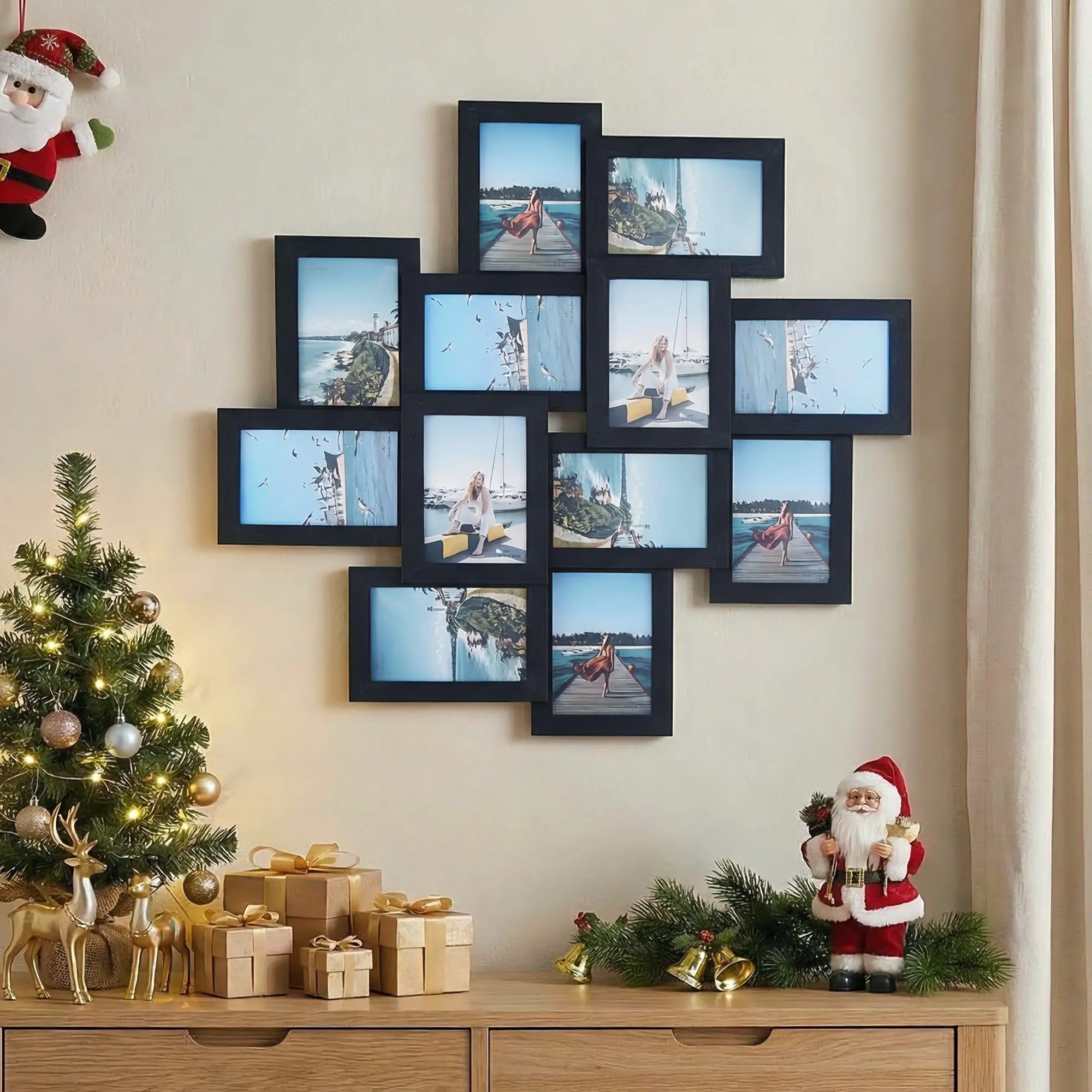 12 Pack Black Collage Photo Frames, 4x6 Inch Family Picture Frames for Wall Mount, Easy Replaceable Shatterproof Design, Sturdy Engineering Wood Photo Display Frames for Home Decor
