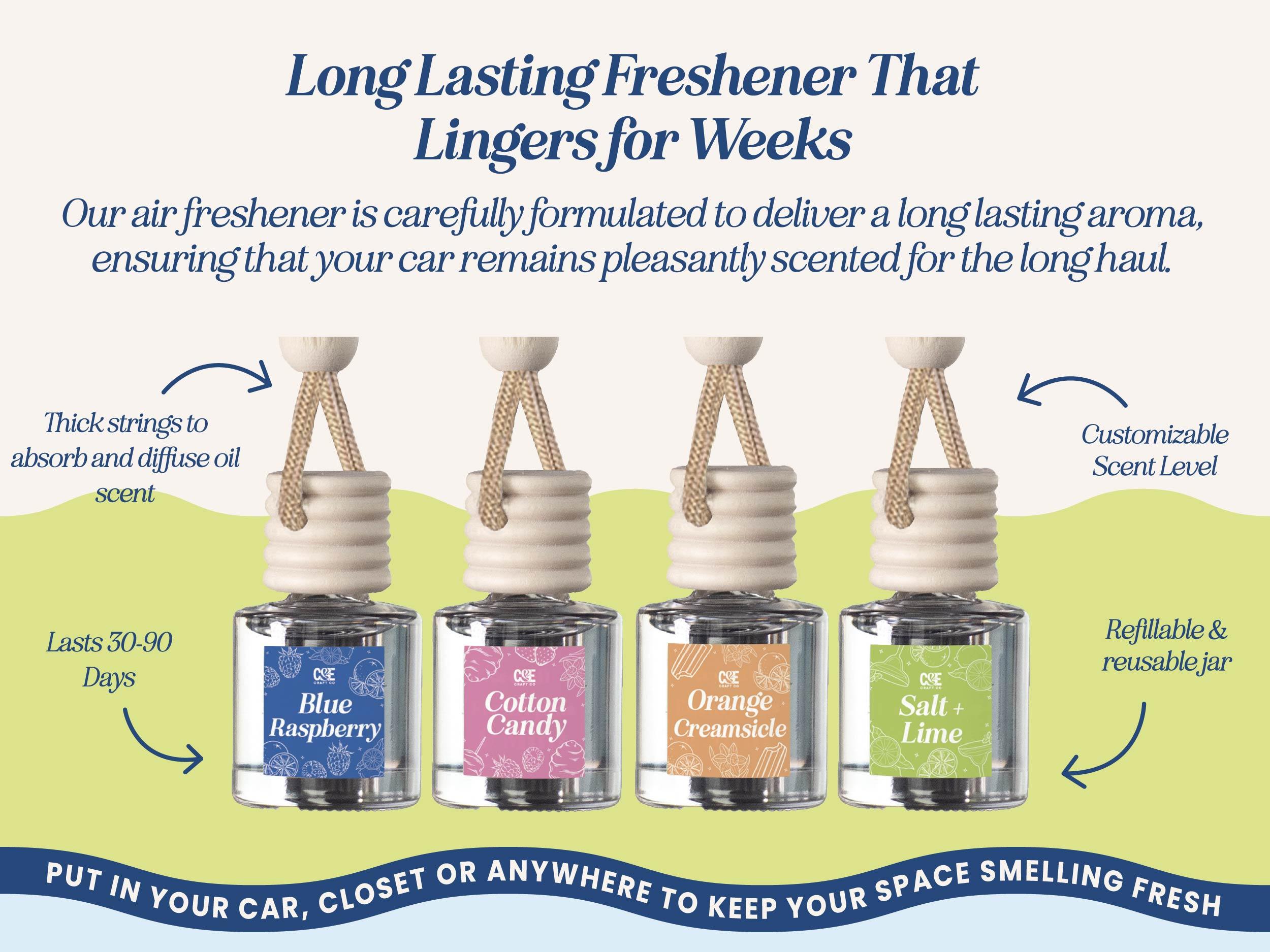 Four-Pack Scented Car Fresheners Bundle – 4 Unique Scents, 8ml Each