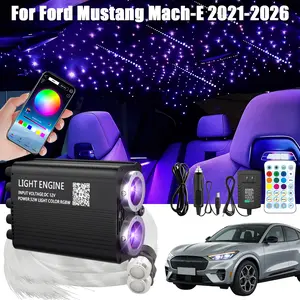 Twinkle Meteor Headliner Star Light Kit, 1200Pcs*0.03in*12.5ft Ceiling Fiber Optic Lights APP/Remote Control Star Effect Music Mode RGBW Sound Activated for Car Roof Home Ceiling For Ford Mustang Mach-E 2021-2026