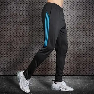 Quick Dry Mens Sports Soccer Football Training Pants With Zipper Pockets Running Jogging Long Pantswomen's clothing