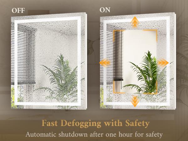 TETOTE LED Bathroom Mirror with Front & Back Lights, Stepless Dimming, 3 Light Colors, Anti-Fog & Smart Memory, Shatterproof Tempered Glass, Plug-in/Hardwired