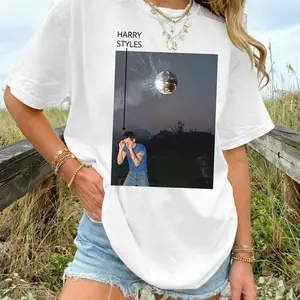 Harry Styles Concert T-Shirt, Kiss All The Time. Disco, Occasionally. HS4 Shirt, Retro Character Print Tee, Trendy Pop Concert Fan Gift