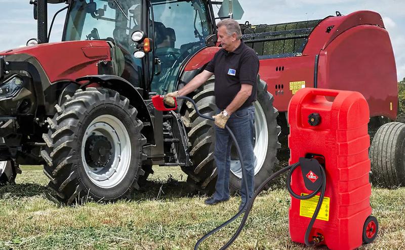 【GARVEE】15 Gallon Portable Fuel Caddy with 10-ft Hose, Siphon Pump, and 7.5 L/min Manual Nozzle for Diesel and Gasoline, Available in Red, Gray, and Yellow Steering Brake