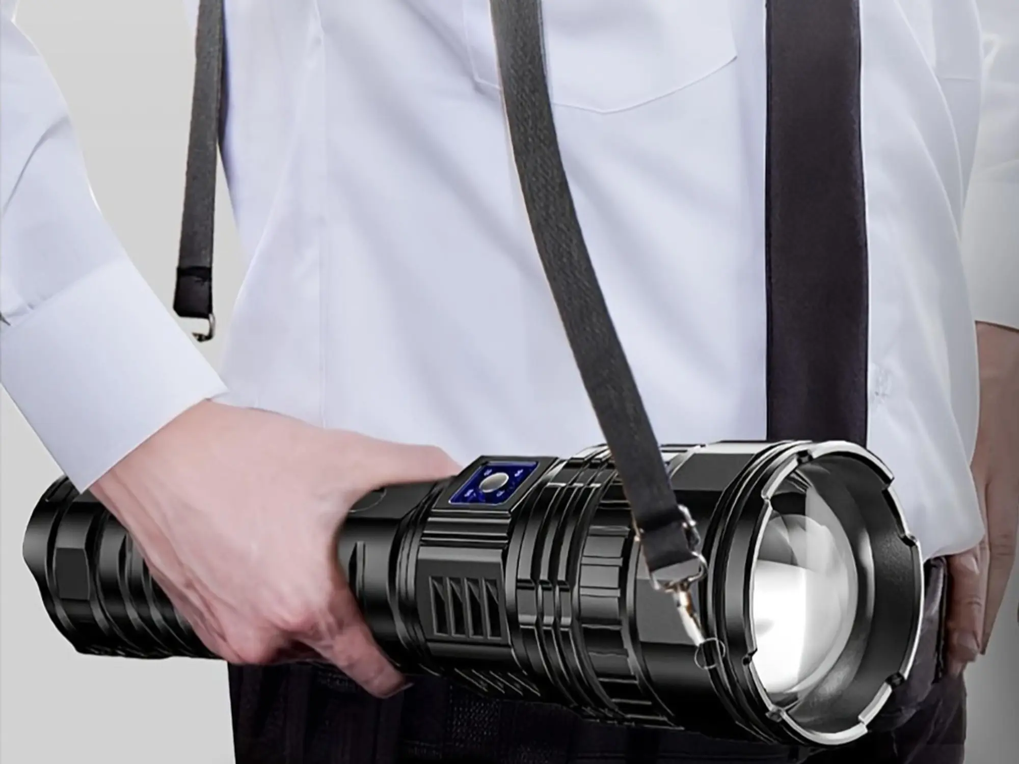 High Lumen Rechargeable Flashlight, 15000mAh High Power LED Tactical Torch, Long-Distance Lighting, USB Charging, Mobile Power Function, Digital Display, Ideal for Emergency, Camping, High Lumen Flashlight,back to school,back to school haul