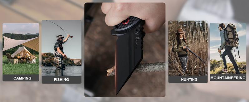 Artisan Cutlery Proponent Tool Knife D2 Steel Black PVD Blade, Black G10 Handle, Tactical Equipment for Man Outdoor Camping and Christmas gift