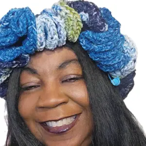 Crochet Ruffled Hat, Acrylic Yarn, 3 Rows of Ruffles, Various Colors - Perfect for Casual Occasions Hand Wash Durable