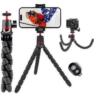 Phone Tripod, Flexible Tripod for iPhone and Android Cell Phone, Come with Wireless Remote and Clip for Video Recording/Vlogging/Selfie