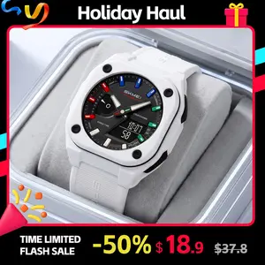 SKMEI Men's Square Face Analog-Digital Outdoor Sports Watch - TPU Strap, Battery-Operated Duo Multi-Use Illuminated Digital Watch, Waterproof Fashion Accessory with World Time, Stopwatch, 5 Alarms, EL Night Light, 12/24-Hour Format, Week & Date, Analog Wa