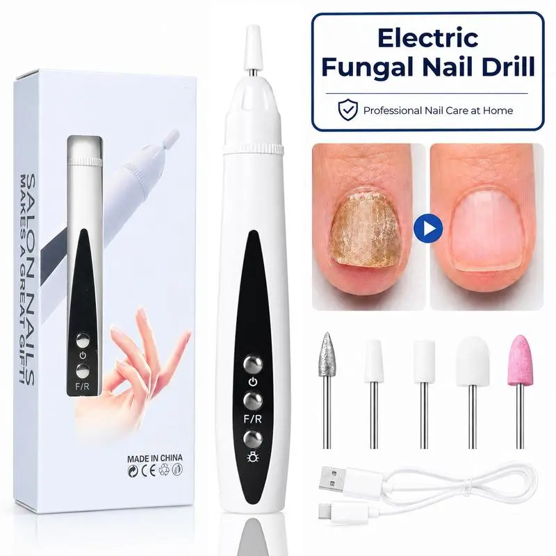 Rechargeable Nail Drill, Cordless Efiles for fungal Nails Lightweight Nail Care Tool for nail repair, forManicure, Pedicure, Shaping, and Buffing