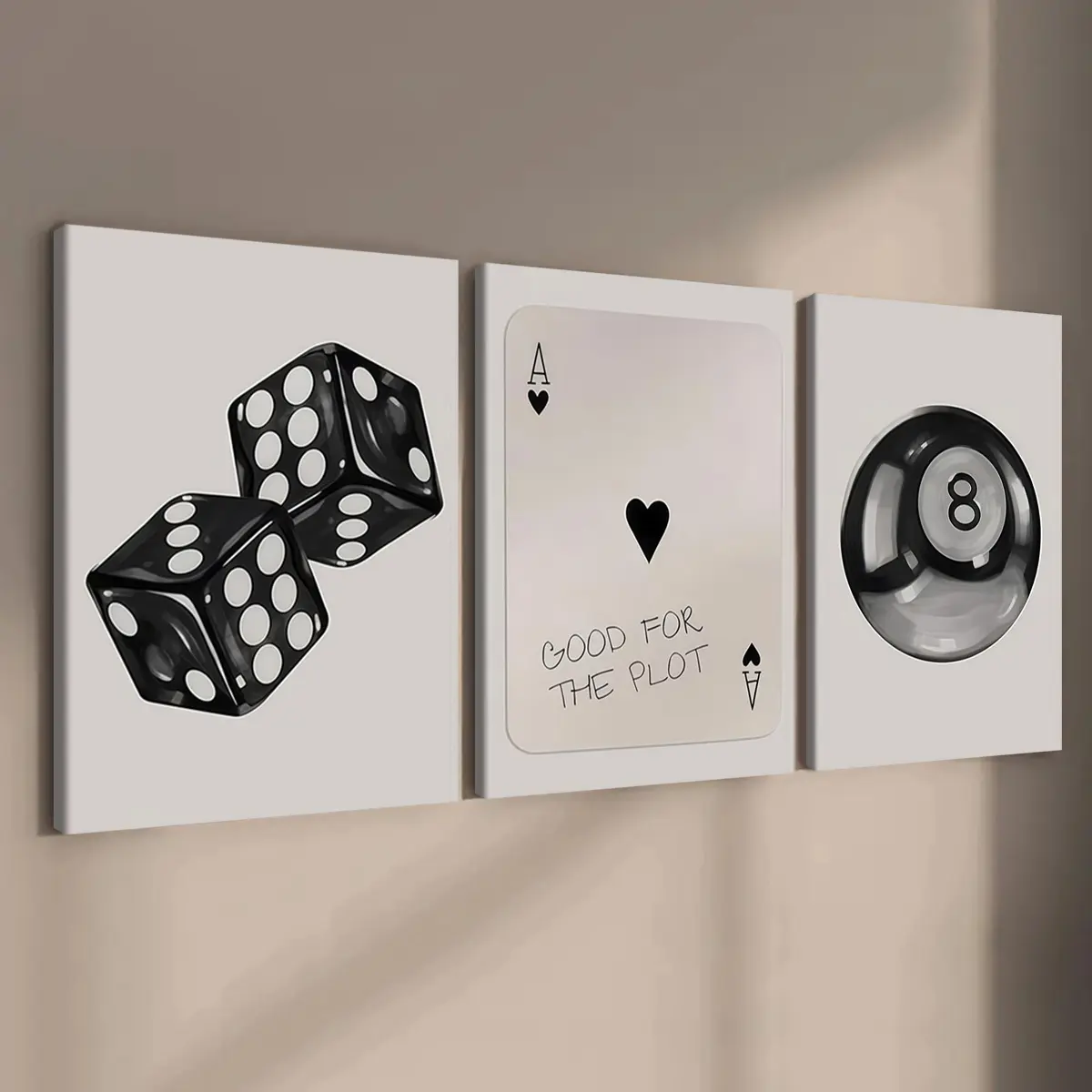 3-Piece Wood Frame Canvas Art Set, Modern Artistic Wall Decor, Print Artwork, Perfect for Living Room & Hallway, Waterproof Poster